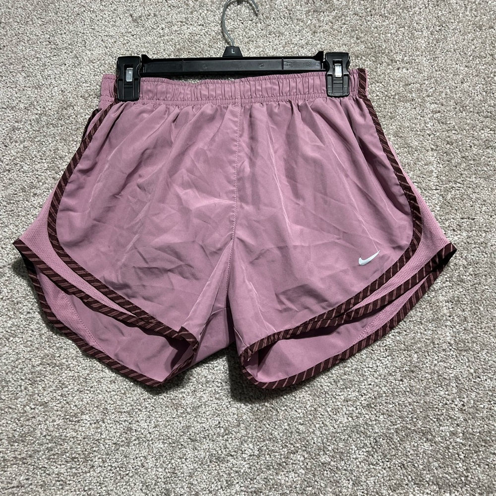 Nike Dri Fit Purple Striped Trim Lined Running Athletic Shorts Size Medium